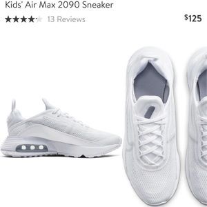 New in box all white nike kids size 5.5 fit7.5 in women